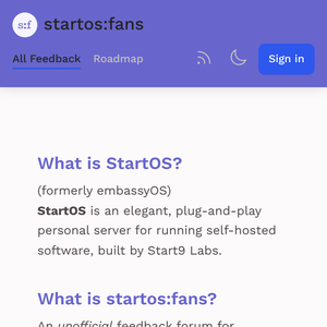 STARTOS:FANS — feedback platform